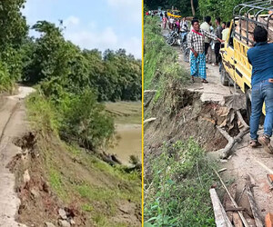 দেবতাখুমের প্রবেশপথে ভাঙন, দুর্ভোগে ভ্রমণপিপাসুরা